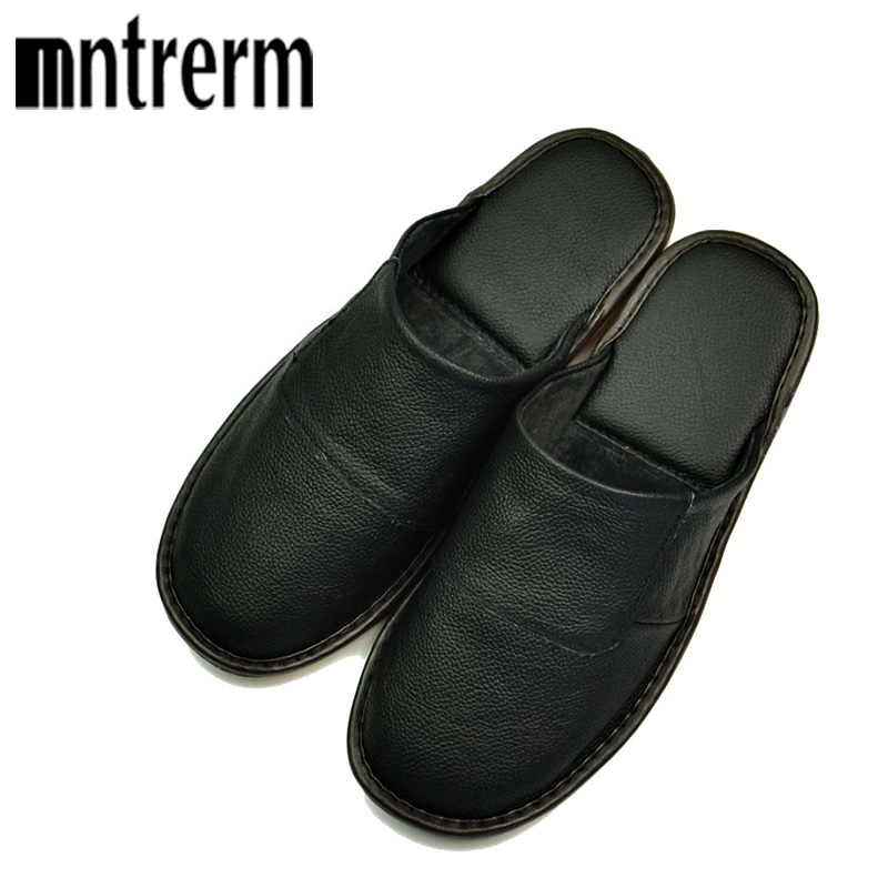 Men Shoes Under 100 - Mntrerm春スリップ男性スリッパソフトで快適な100% 牛革本革の靴プッシュ大サイズの靴家庭用品