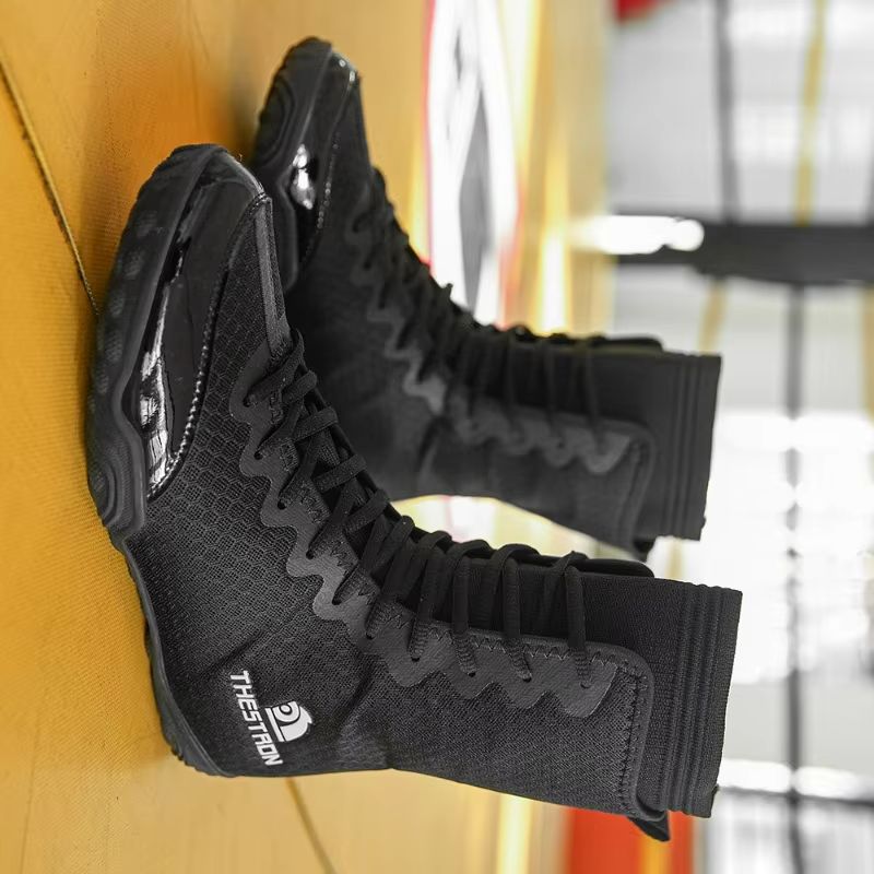 Men'S Shoes Yellow And Black - 2026年夏 レスリングブーツ メンズ ブラック イエロー ボクシングブーツ