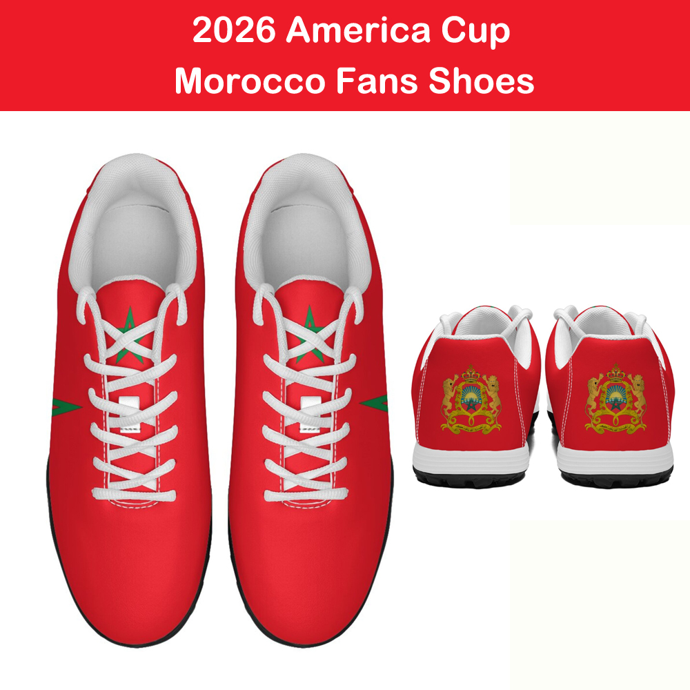 Men Shoes Egypt - 2026年アメリカカップ カスタムプリント ファン向けサッカーシューズ フットボールスニーカー モロッコ、セネガル、アルジェリア、エジプト アフリカ国旗デザイン