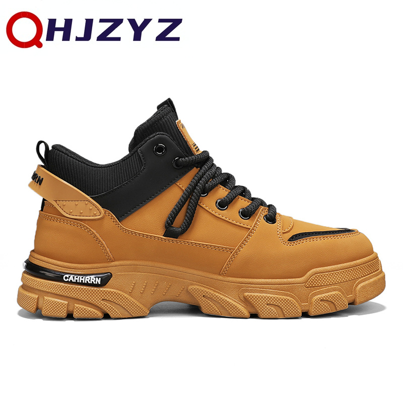 Men'S Shoes Yellow And Black - 2026年 イエローブラック アンキー ハイカットブーツ メンズ 防水
