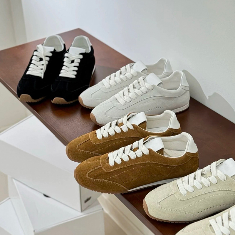 Men'S Shoes Popular - ユニセックスレディースカジュアルシューズ本革スエードスニーカーメンズレースアップウォーキングシューズホワイトシューズスタイルデザイナーレディースシューズ