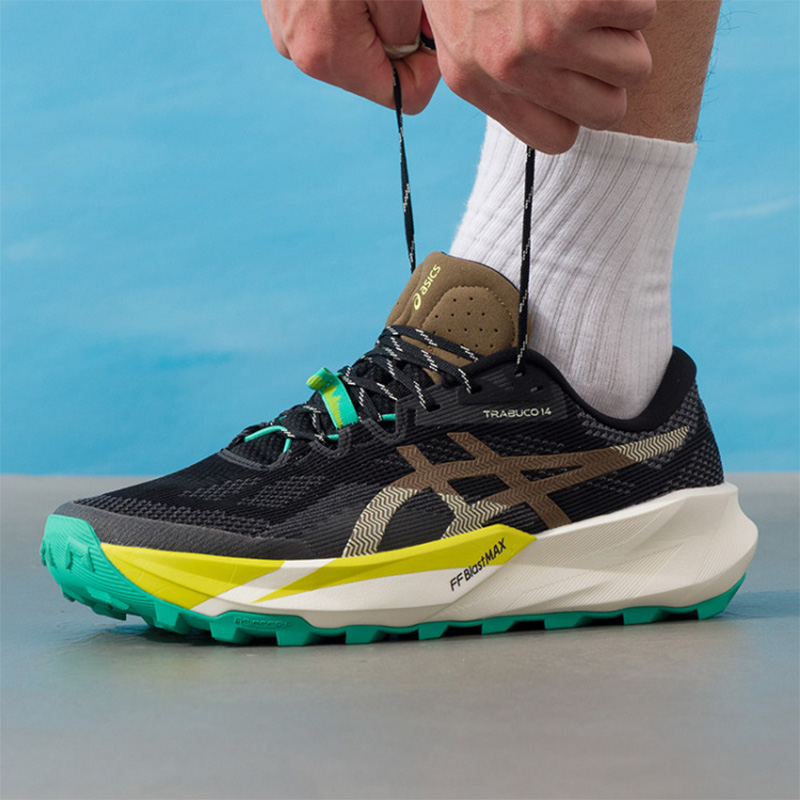 Men'S Shoes Yellow And Black - アシックス メンズ TRABUCO 14 ブラック ブラウン