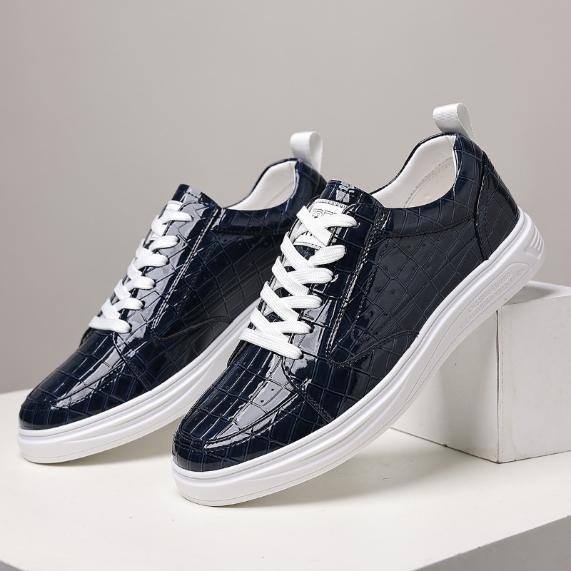 Men'S Shoes Hugo Boss - クラシックなメンズローカットスケートシューズ、レザー、レースアップ、プラットフォーム、厚底、カジュアル、普段履き、快適、滑り止め、メンズファッションスニーカー