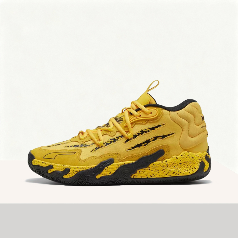 Men'S Shoes Yellow And Black - プーマ MB.03 メンズ ファッショナブルで高性能、軽量、滑り止め、耐久性のあるローカットバスケットボールシューズ - イエローとブラック
