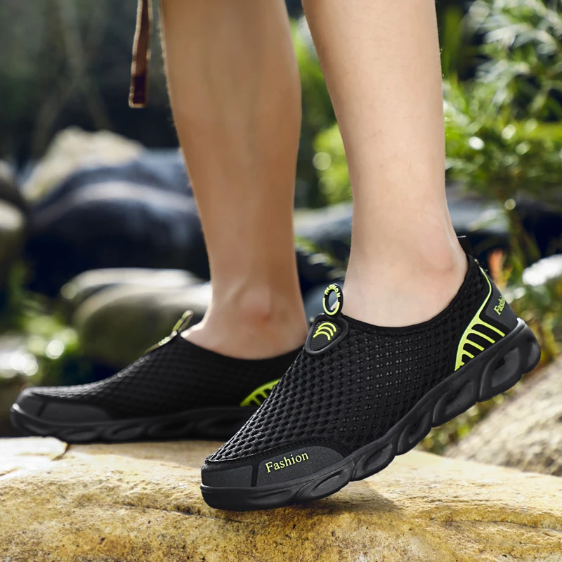 Men'S Shoes Yellow And Black - 男性ジョギングシューズカジュアルスニーカー屋外通気性メッシュ女性軽量衝撃吸収黒テニス男性ウォーターシューズ黄色の靴