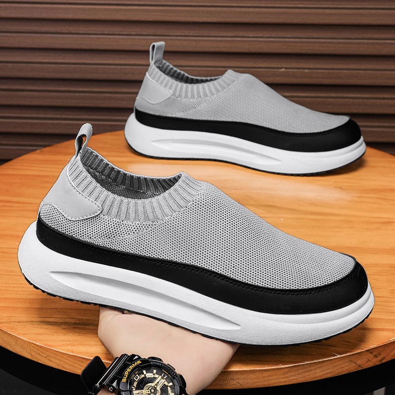 Men'S Shoes For Running - 2025年新作 メンズシューズ 通気性メッシュ キャンバスシューズ ファッション 伸縮性ソックス