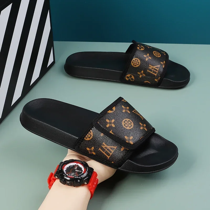 Men'S Shoes For Sale - メンズ本革サンダル快適な男性サンダルハウススリッパ男性夏の靴セール本物のメンズスリッパフリップフロップスライド