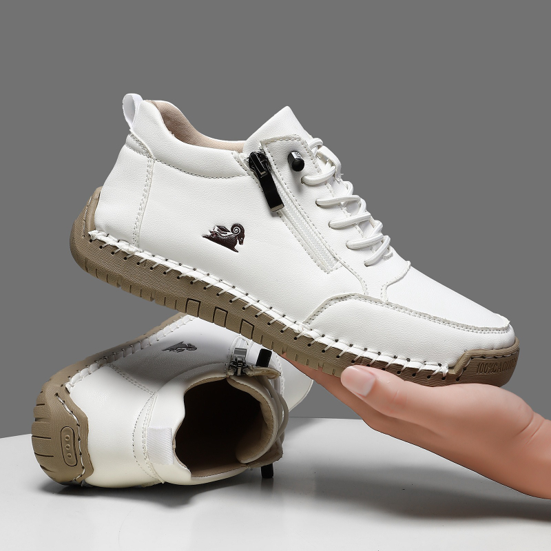 Men'S Shoes Popular - 女性用スニーカー手作りレザーカジュアルシューズアウトドアソフトスポーツシューズ男性用クラシック滑り止めレザーシューズ Zapatos De Mujer