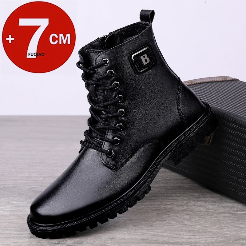 メンズ本革エレベーターブーツ 冬用暖かい裏地付きジップアップ - Men'S Shoes Popular のレビューと価格