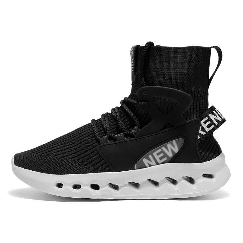 トレンドメンズハイカットソックスシューズ通気性メッシュ厚底ト - Men'S Shoes For Running のレビューと価格