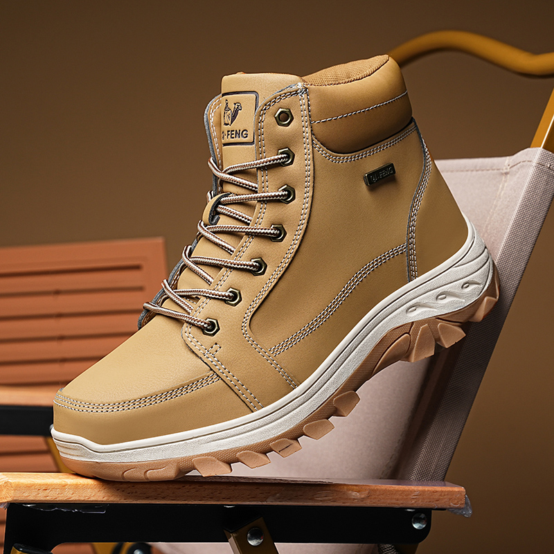 メンズブーツ 冬用 アウトドア ウォーキングシューズ カジュ - Men'S Shoes Yellow And Black のレビューと価格