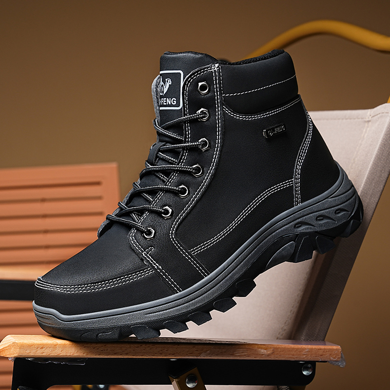 メンズブーツ 冬用 アウトドア ウォーキングシューズ カジュ - Men'S Shoes Yellow And Black のレビューと価格