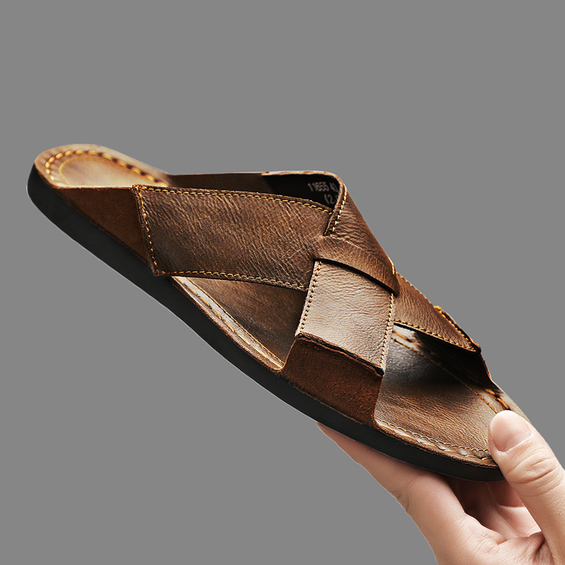 ファッション本革メンズスリッパ夏の男のサンダル屋外ビーチシュ - Men'S Shoes Hugo Boss のレビューと価格