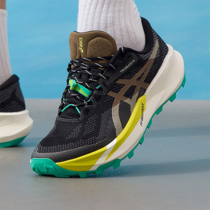 アシックス メンズ TRABUCO 14 ブラック ブラウン - Men'S Shoes Yellow And Black のレビューと価格