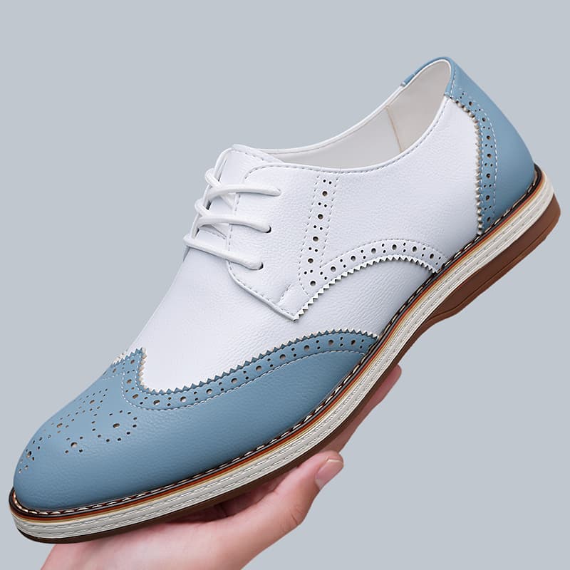 メンズ ホワイト ブルー ツートーン ブローグ オックスフォ - Men'S Shoes Hugo Boss のレビューと価格