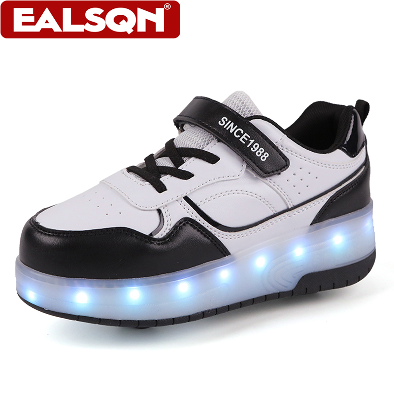 新しい子供用LEDライトアップローラースケートシューズ、ダブ - Men'S Shoes For Running のレビューと価格