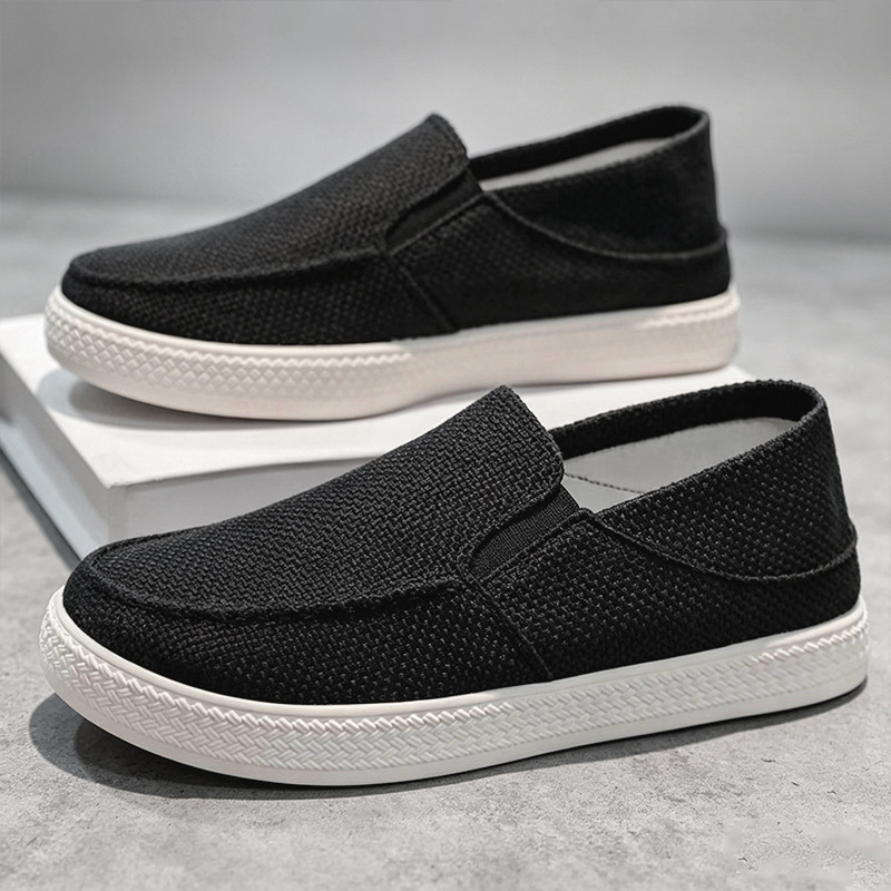 メンズリネンスリッポンローファー、通気性のある織物アッパー、 - Men'S Shoes Popular のレビューと価格
